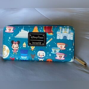 Loungefly Disney Parks Teal “Play in the Park” Collection Wallet